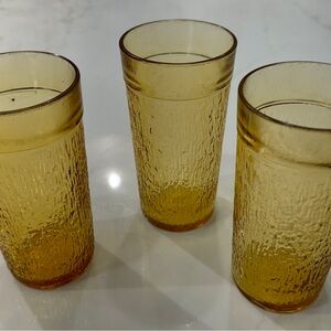 Amber Indiana Tree Bark Glass Tumbler Set of 3